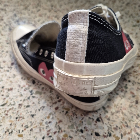 Comme Des Garcons Converse Womens 9 Black Low Top Sneakers - Picture 6 of 12